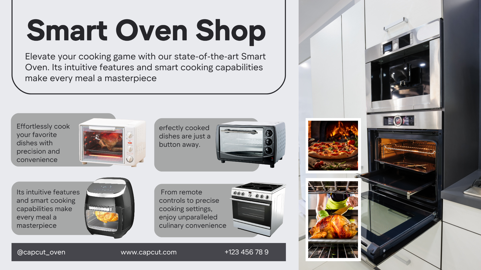 Minimalist electronic template design, Smart Oven for product promotion needs