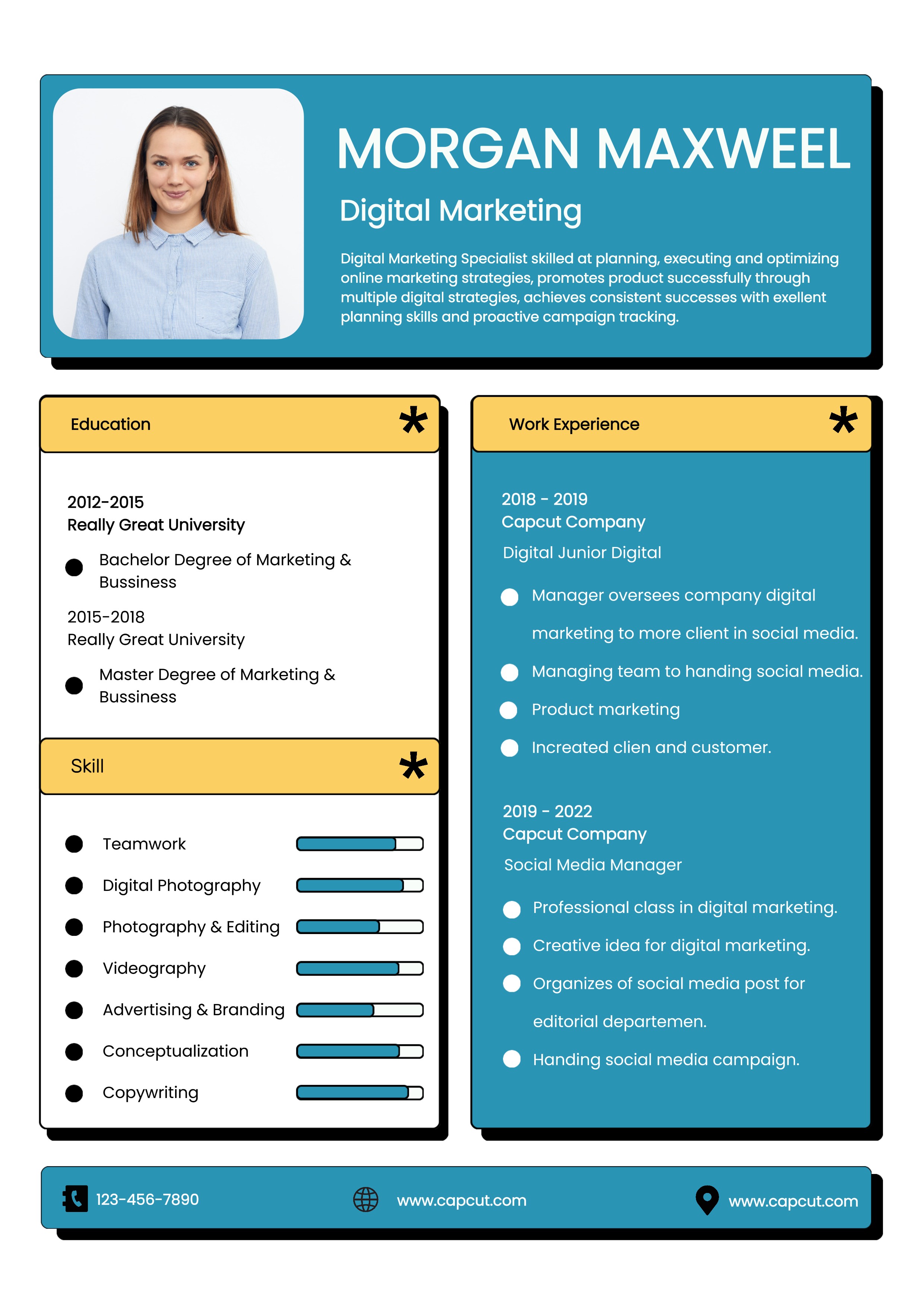Currículo de Negócios Marketing Digital