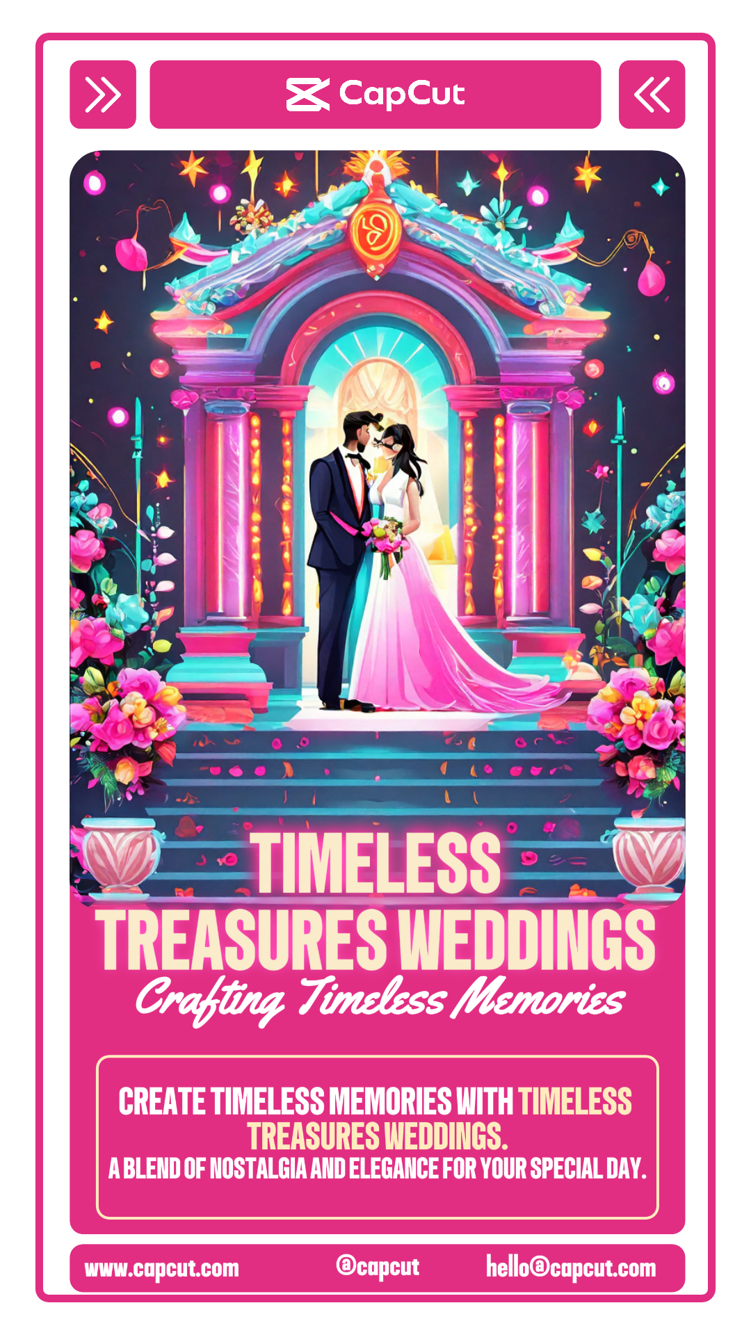 Life services Creative Poster Brand Publicity TikTok White and Pink Color