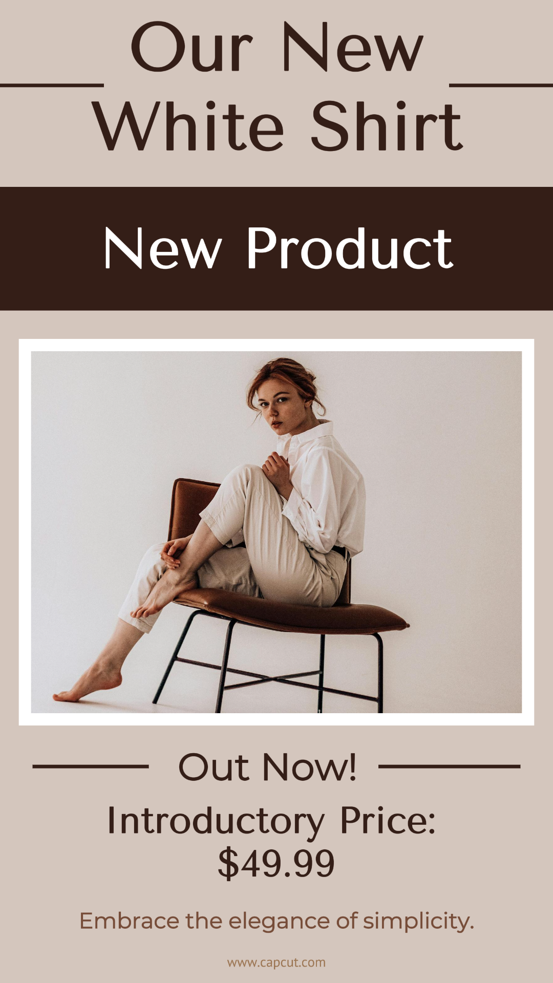 Minimalist Collage Marketing Poster Instagram Clothing and Shoes New White Shirt