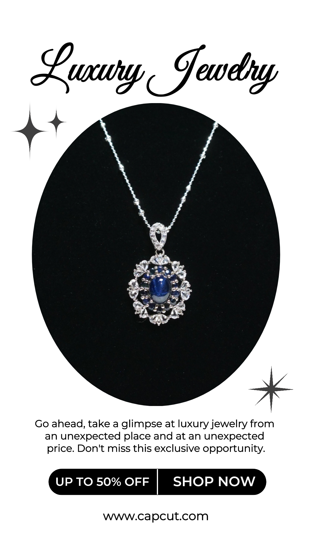 Jóias e Acessórios Marketing Poster Joias de Luxo Instagram Story