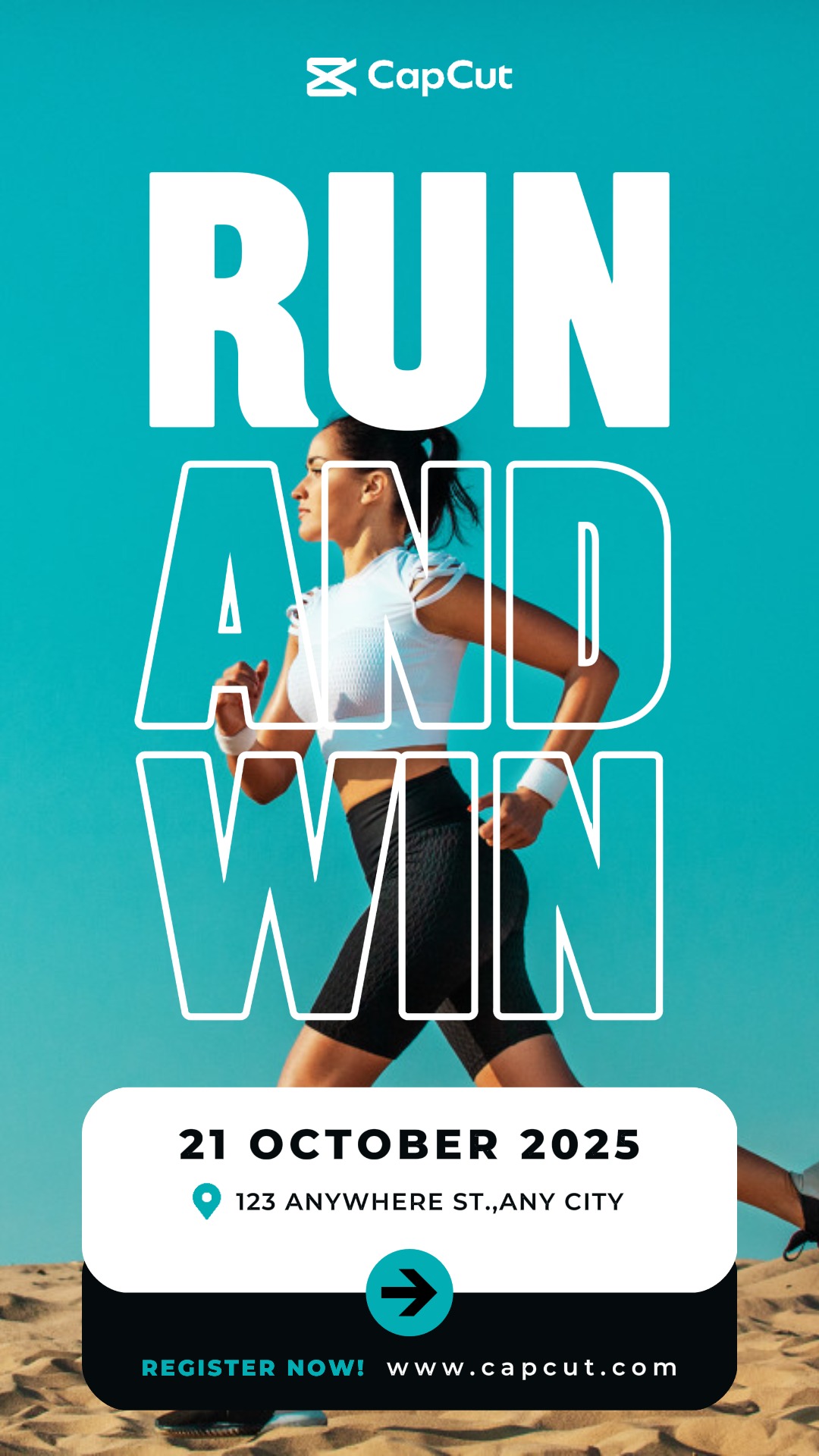 Blau Modernes Laufevent Instagram Story