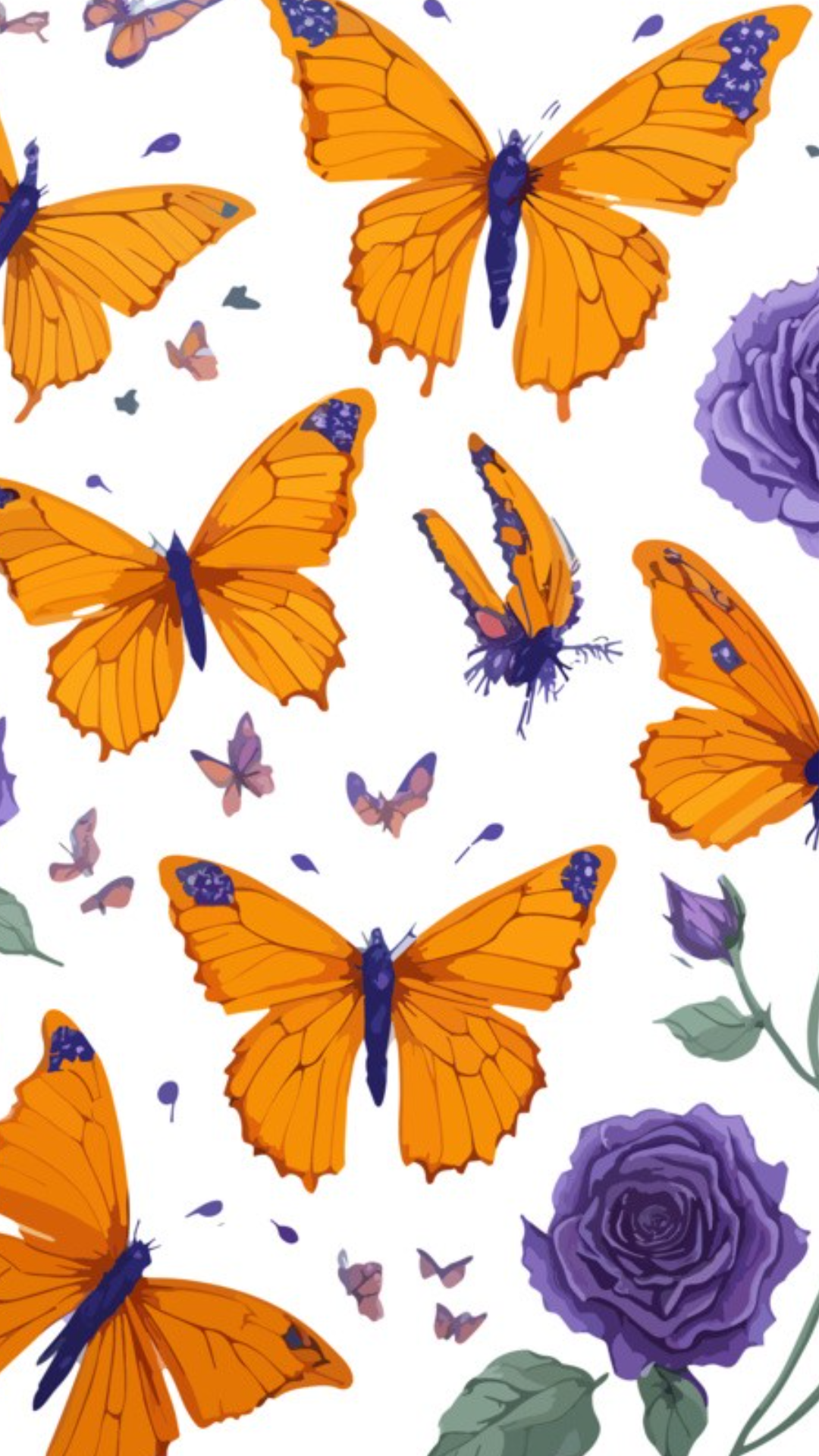 Papier peint mignon motif papillon jaune