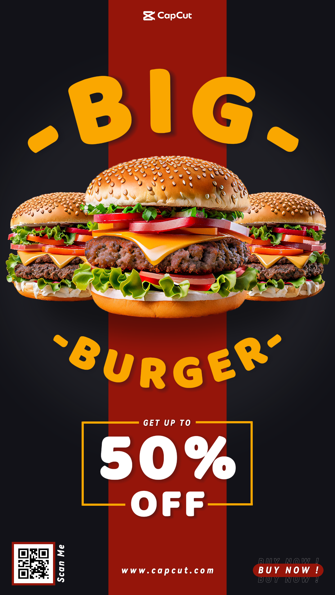Food Promotions Big Burger Black and Red