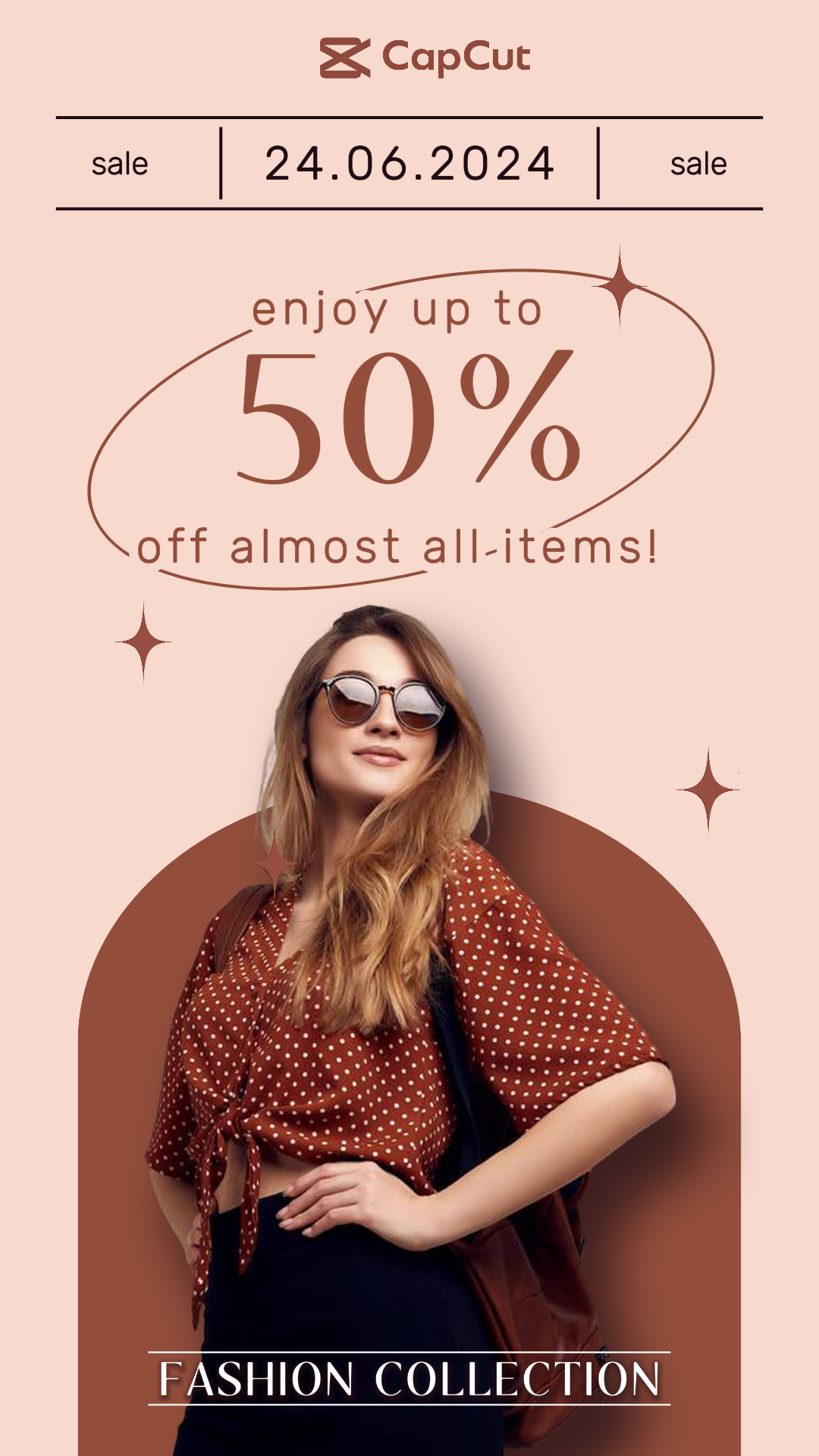 Fashion Collection aproveite até 50% de desconto no Instagram Story