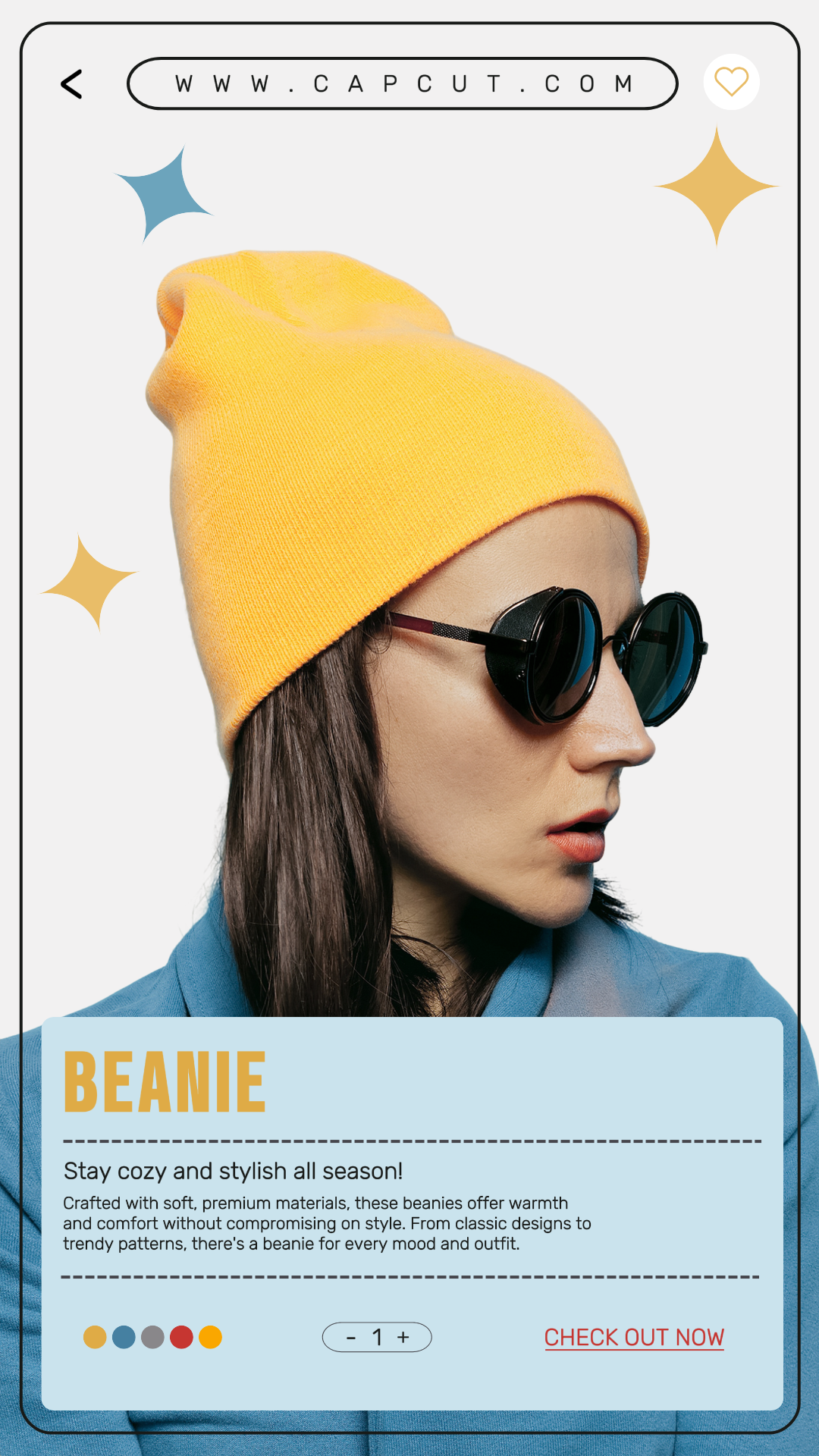 Cartel de marketing Diseño web móvil Manténgase acogedor y elegante toda la temporada (gorros / sombreros) - Historia de Instagram