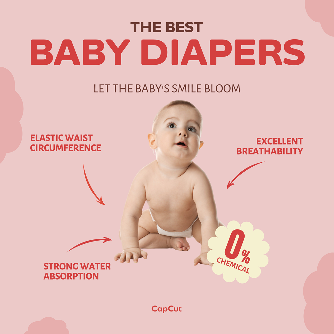 Comercio electrónico Cuidado materno e infantil Pañales Marco Rosa Minimalista