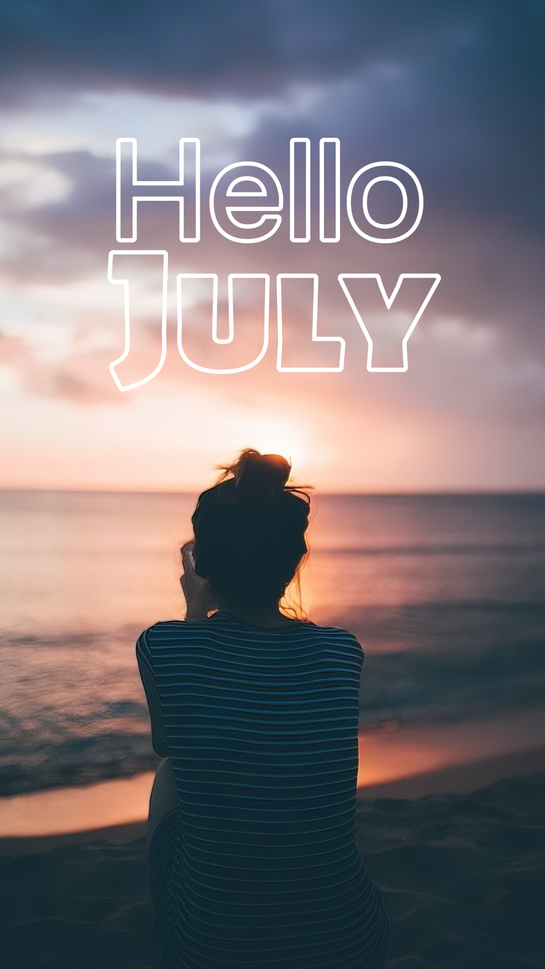 Olá julho criativo pôster instagram história praia