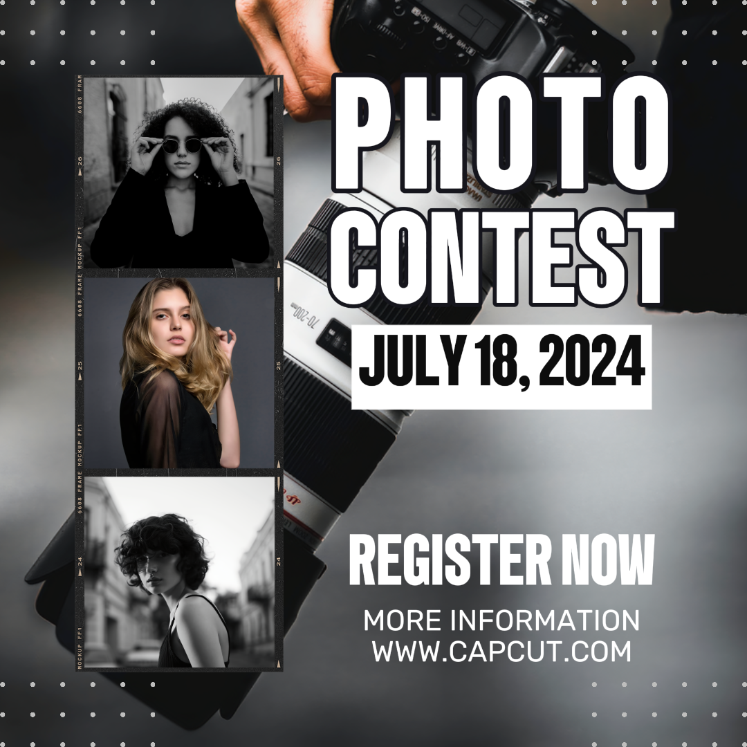 Affiche créative de collage minimaliste concours photo post Instagram noir et blanc