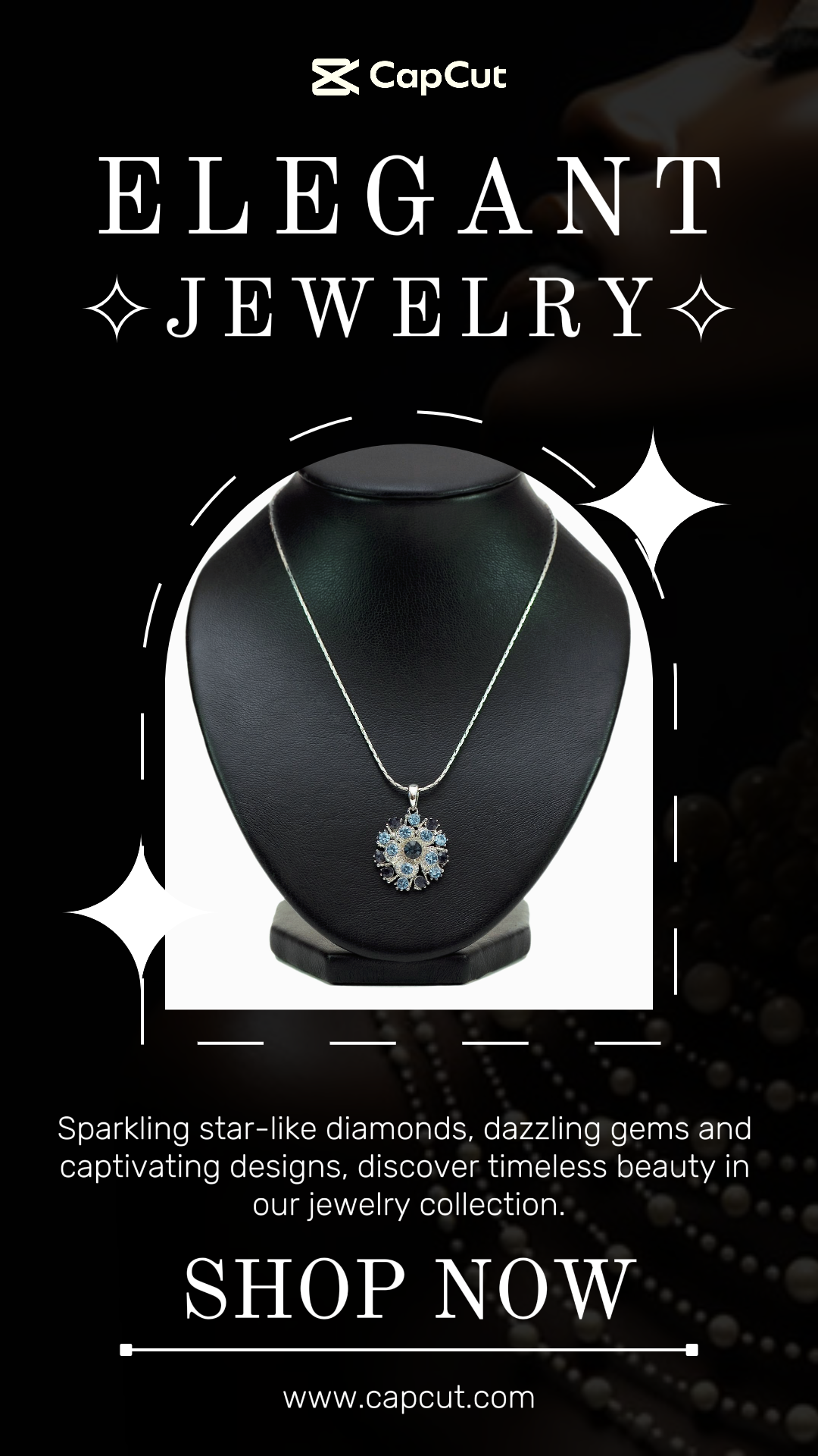 Schmuck Promotion Instagram Story Elegant Schwarz