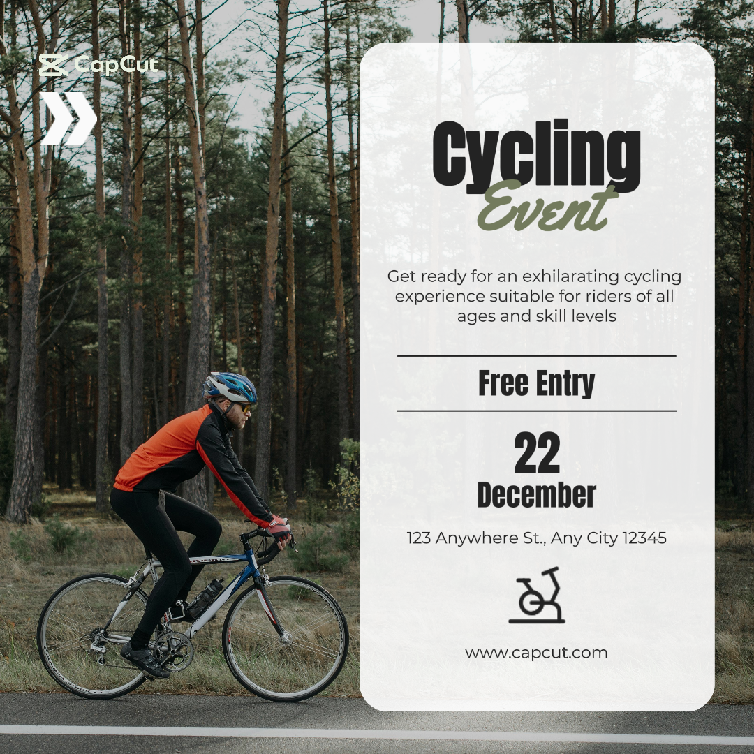 Affiche de marketing sportif et de match post Instagram d'événements cyclistes