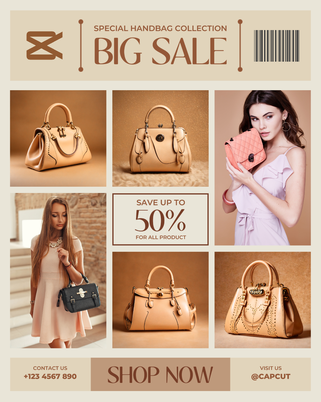 Handbag promotion for social media post