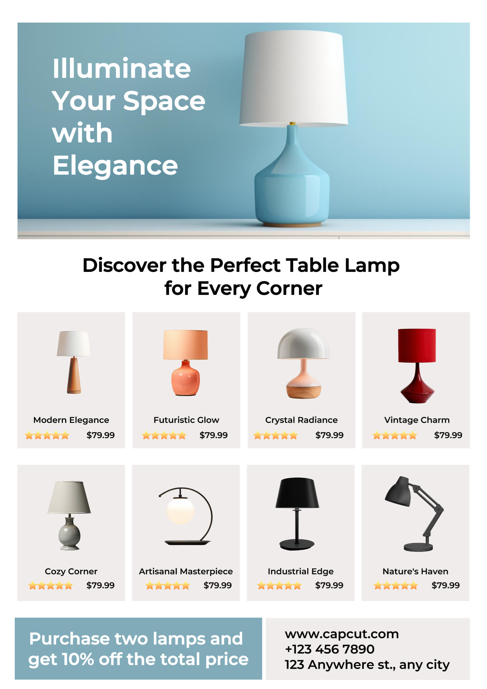 Lâmpadas de mesa para casa e móveis