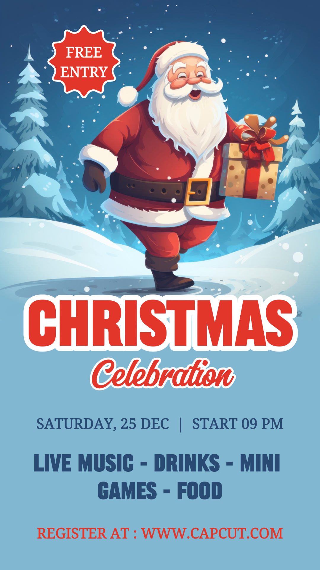 Invitation à la fête de Noël Histoire Instagram