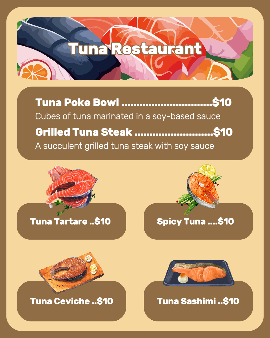 Menú del Restaurante Atún