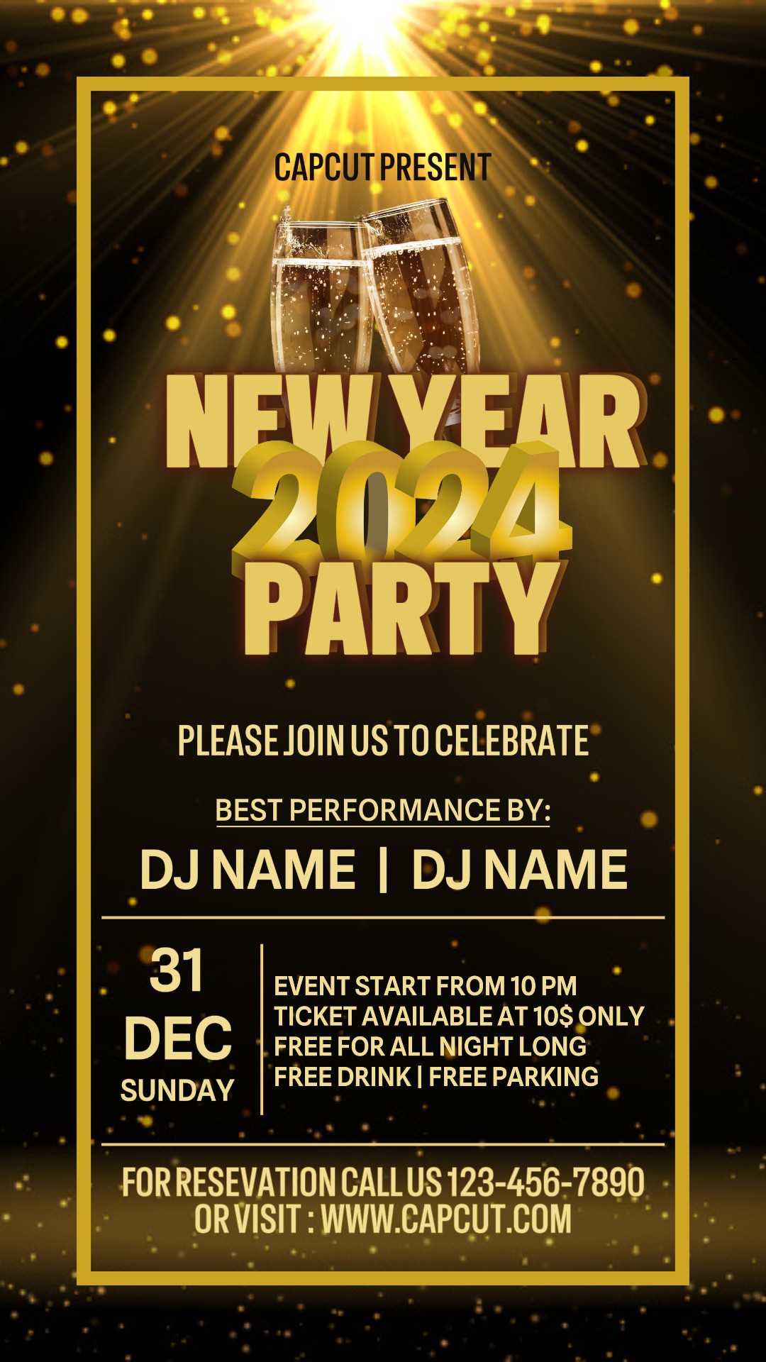 new year invitation party instagram post