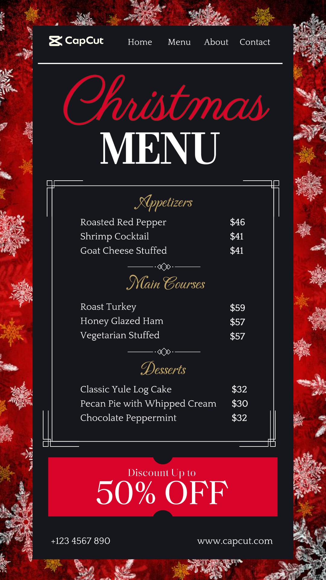 Christmas Menu Promotion Instagram Story