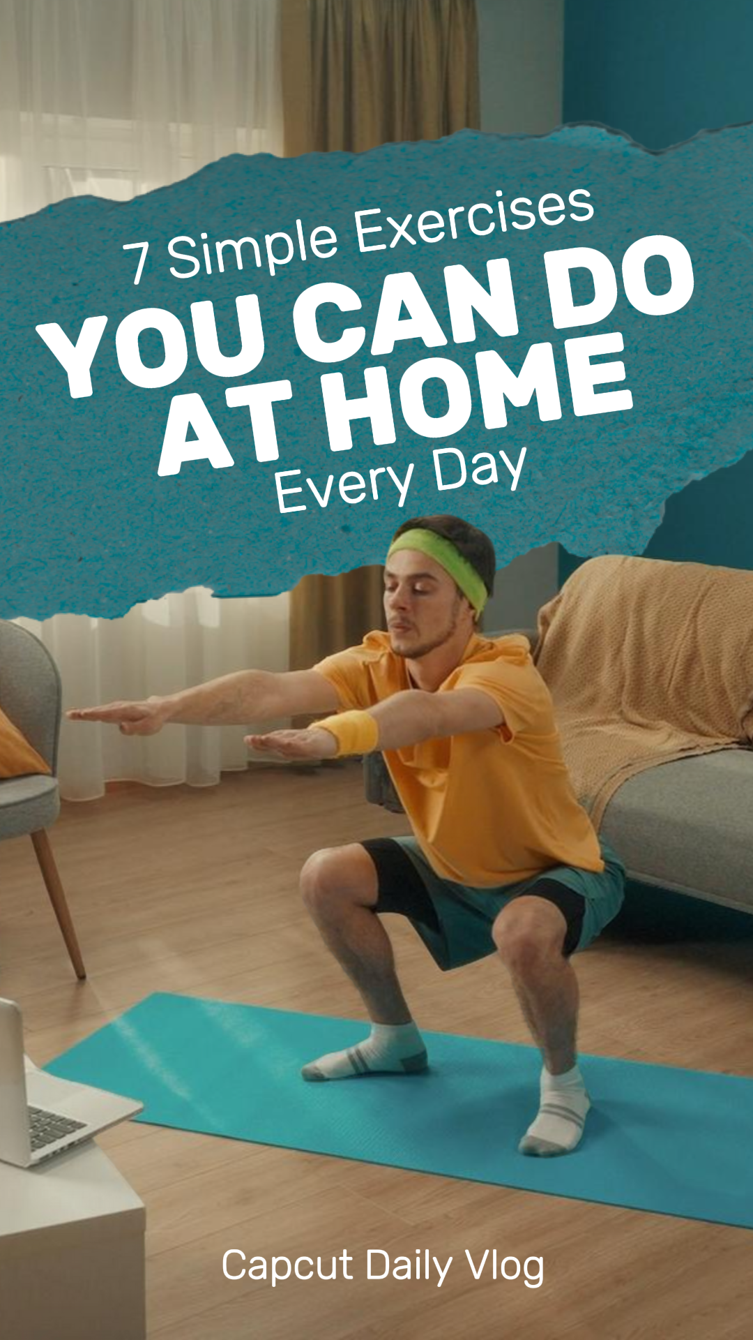Vignette Tiktok vlog quotidien exercice du matin bleu