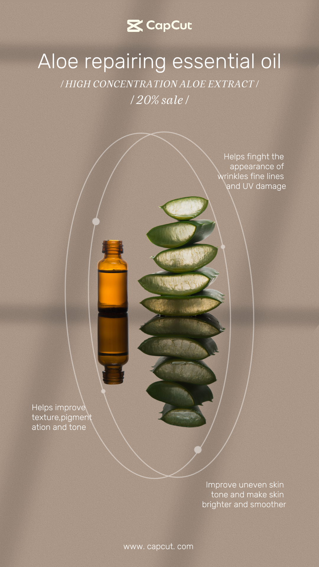 Belleza y cuidado personal Aceite esencial reparador de aloe Exhibición de productos