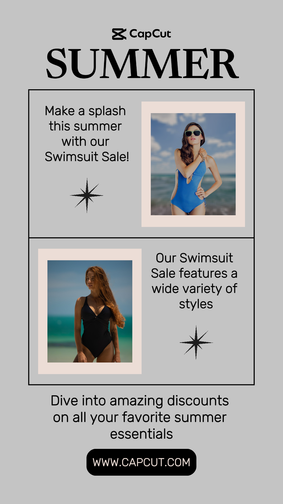 Affiche marketing de vêtements et de chaussures pour maillots de bain