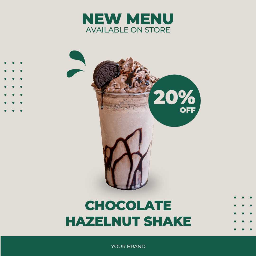 Nouveau menu minimaliste vert post Instagram