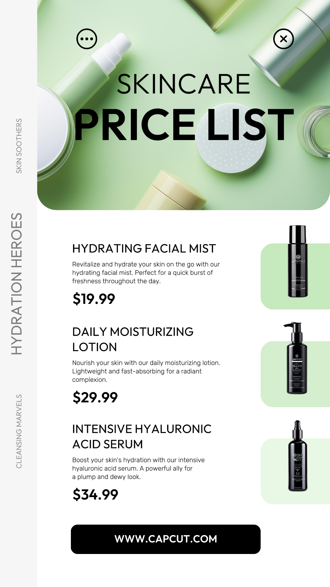 Beauty Skincare Pricelist Instagram Story Brown