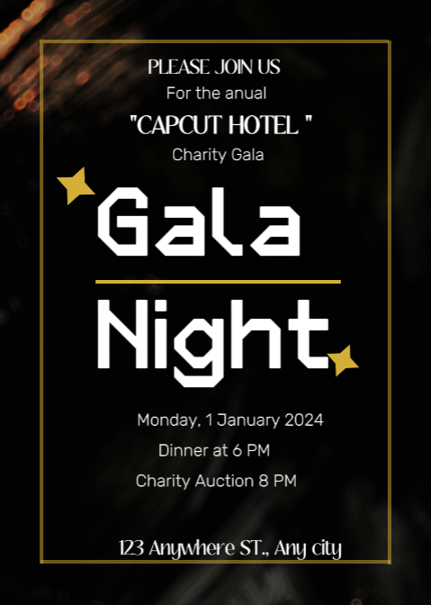 Convite de não comercialização noite de gala ouro preto