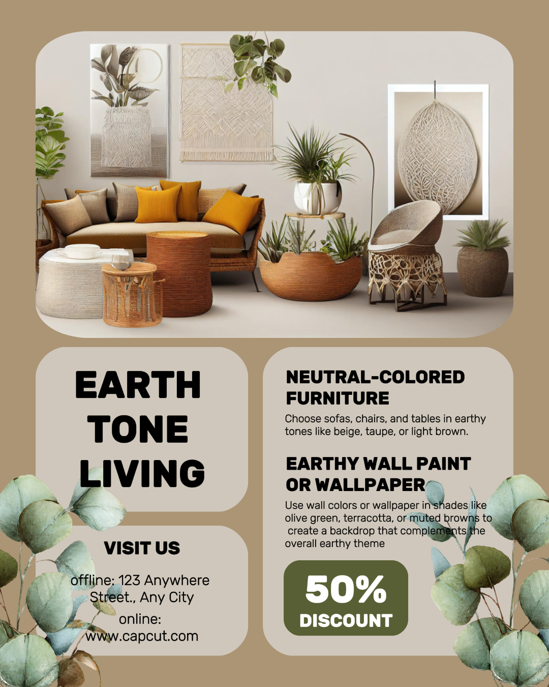 Pantalla viva en tono tierra para el hogar