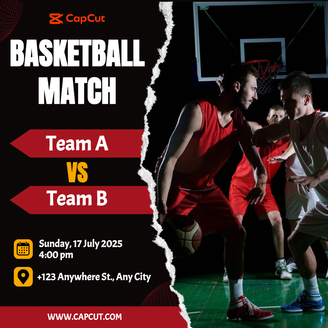 Deportes y Partido Cartel Creativo Partido De Baloncesto Publicación De Instagram