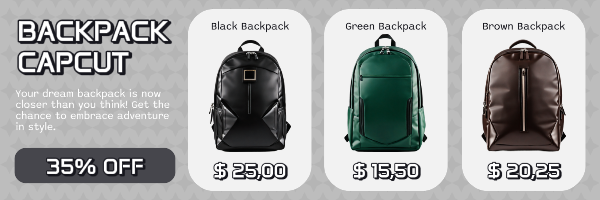 비마케팅 이메일 헤더 백팩 캡컷 그레이