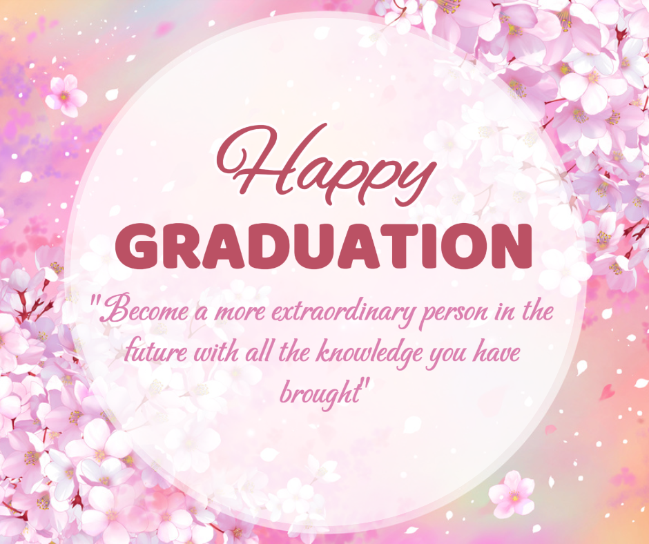 Saison des diplômes - Affiche créative Happy Graduation Facebook Post Pink Minimalist