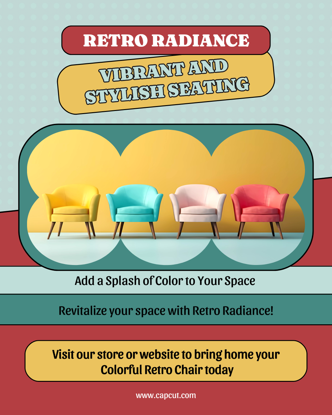 Furniture Retro Chair Colorful Product Display
