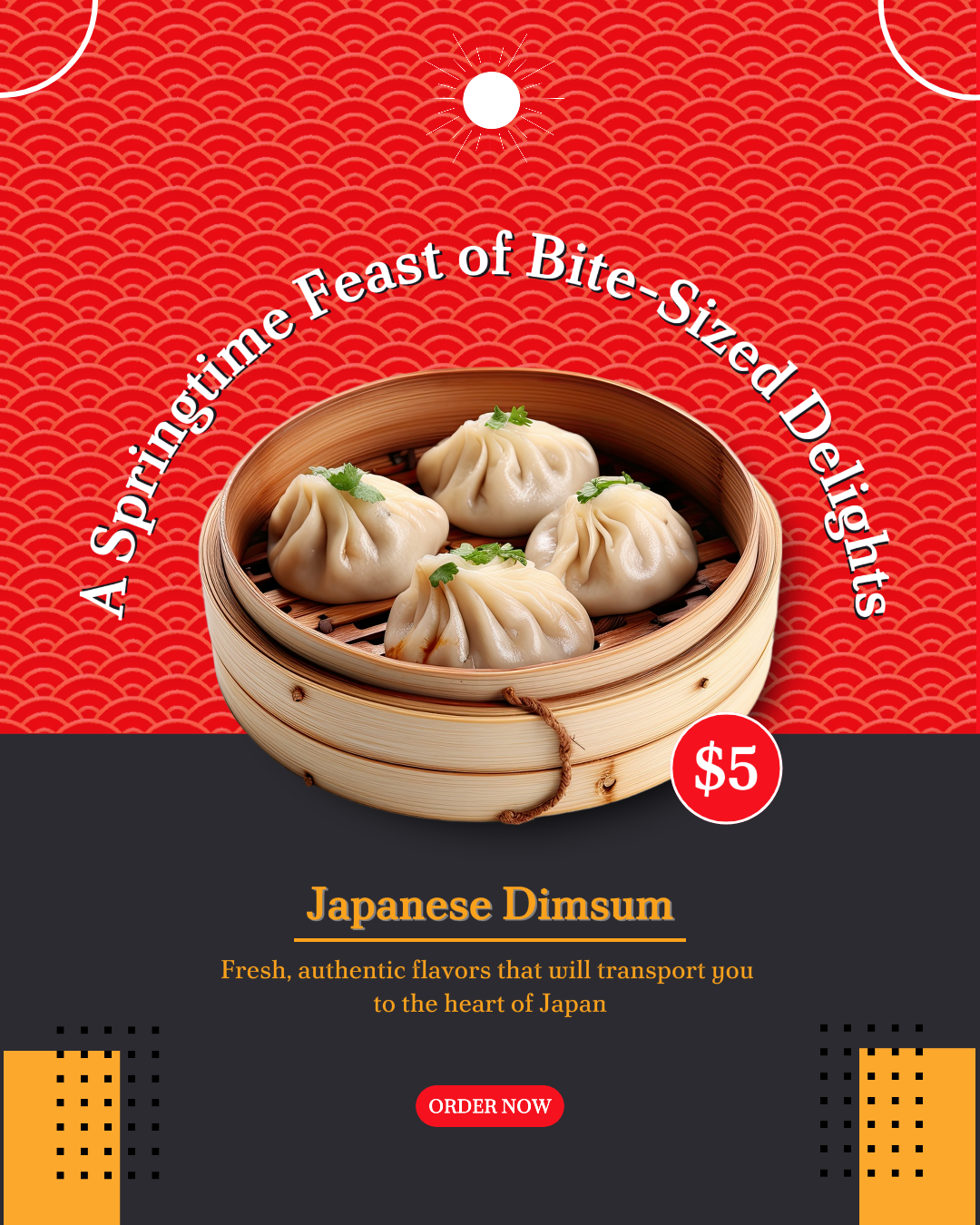 japanese dimsum product display for instagram post