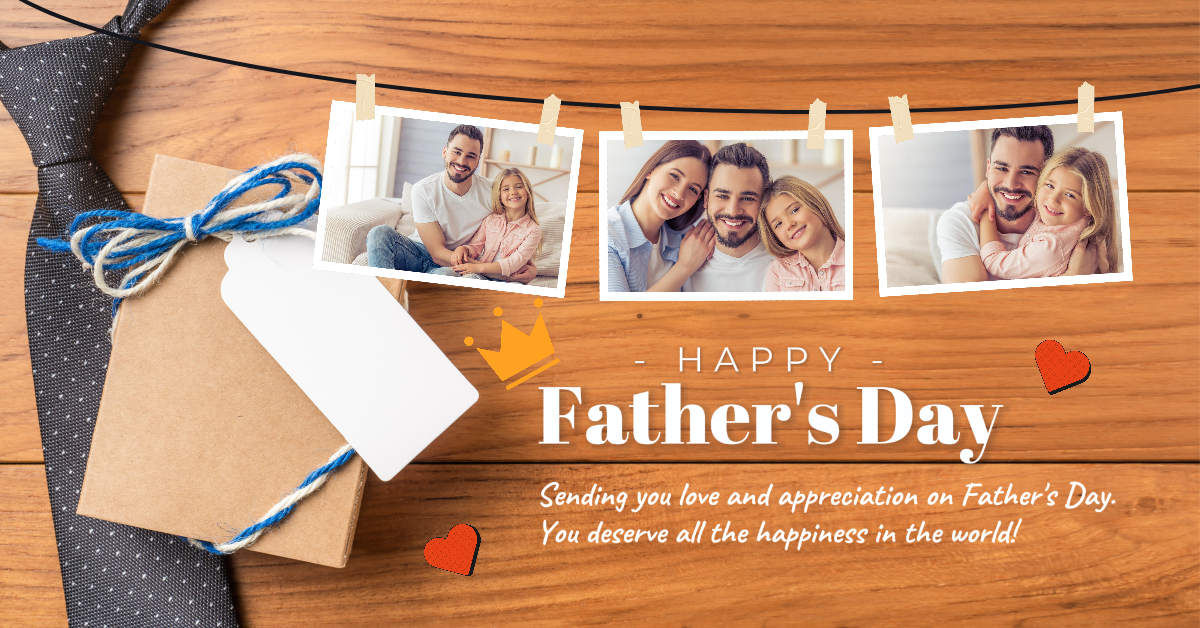 Póster Creativo del Día del Padre Anuncios de Facebook Marrón