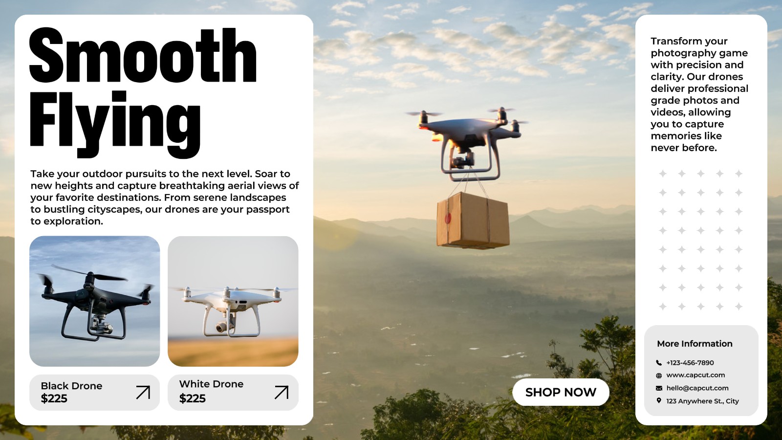 Drone eletrônico Exibição de produto Twitter Post