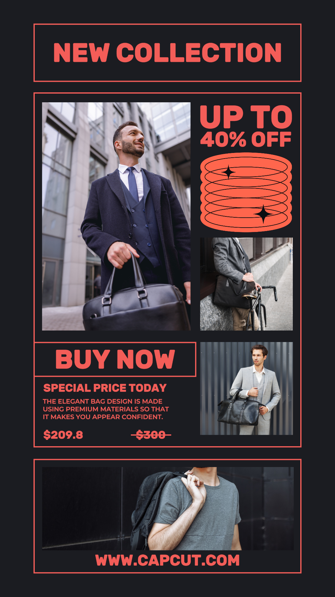 새로운 컬렉션 가방 프로모션 페이지