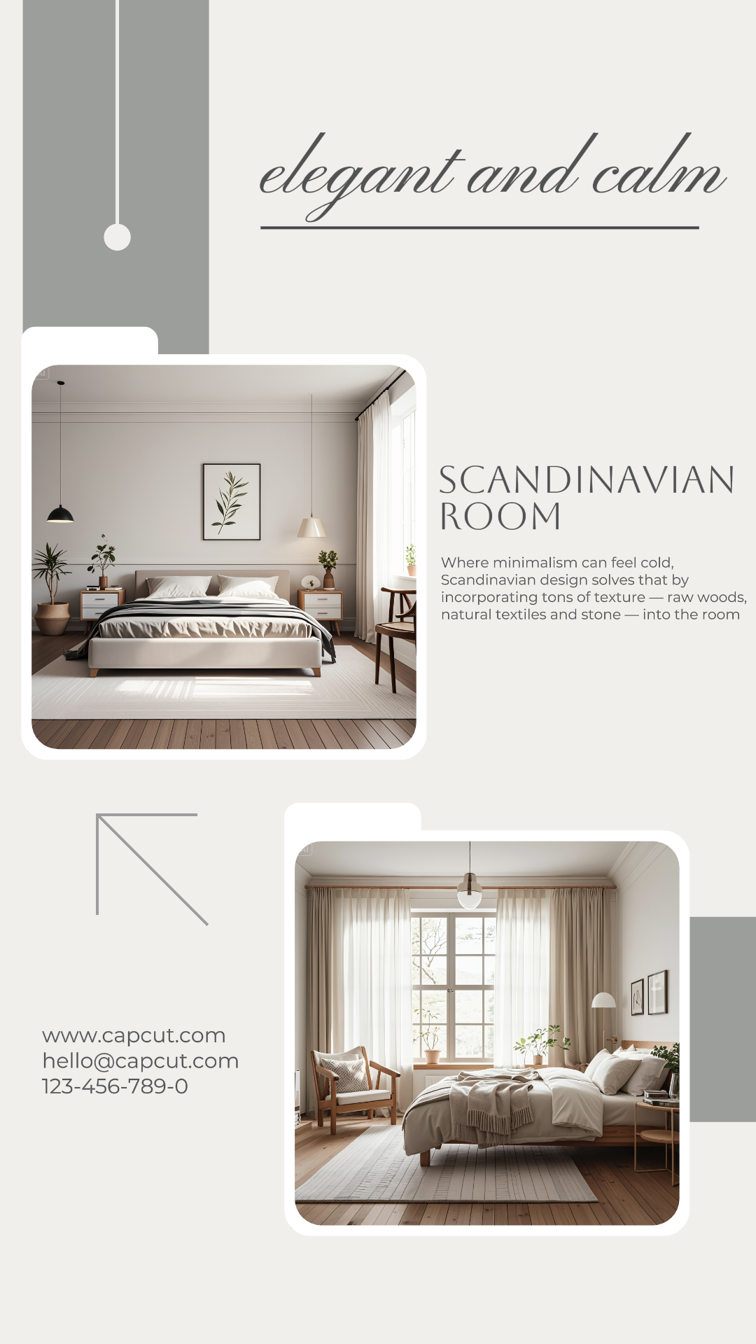 Collage minimalista habitación escandinava Historia de Instagram