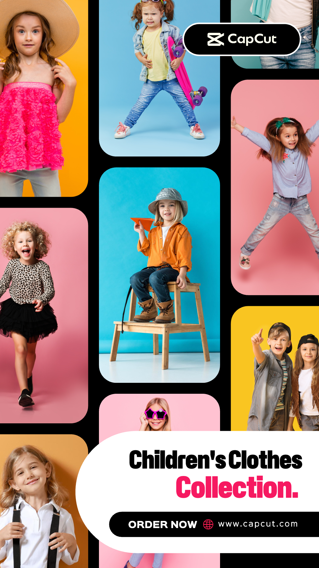 9 Multi-produto Imagem + Coleção de roupas infantis Exibição de produtos