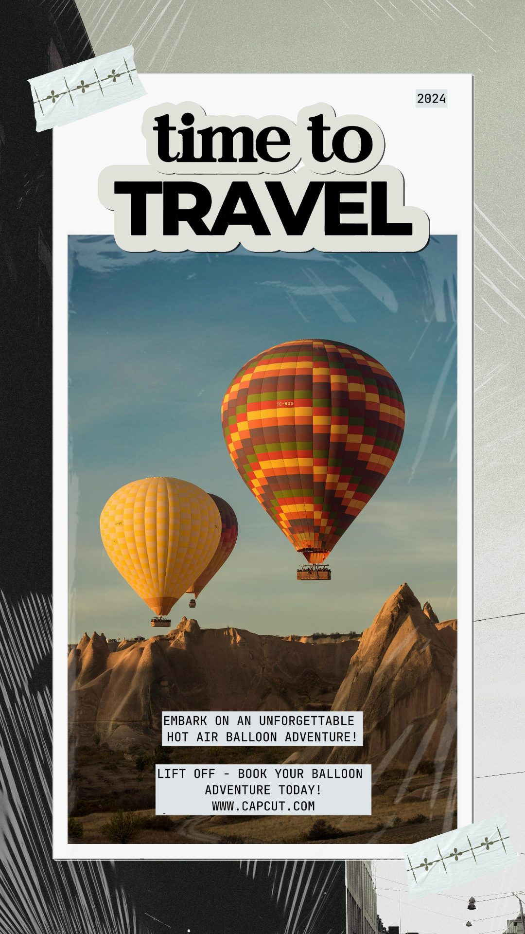 Cartel de marketing de viajes TikTok Tiempo para viajar