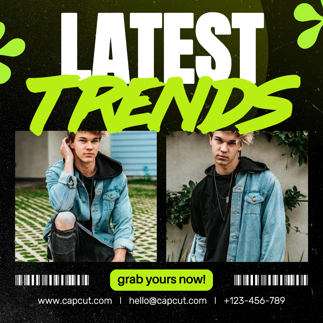 Cartel de marketing de ropa y zapatos Estilo llamativo Últimas tendencias