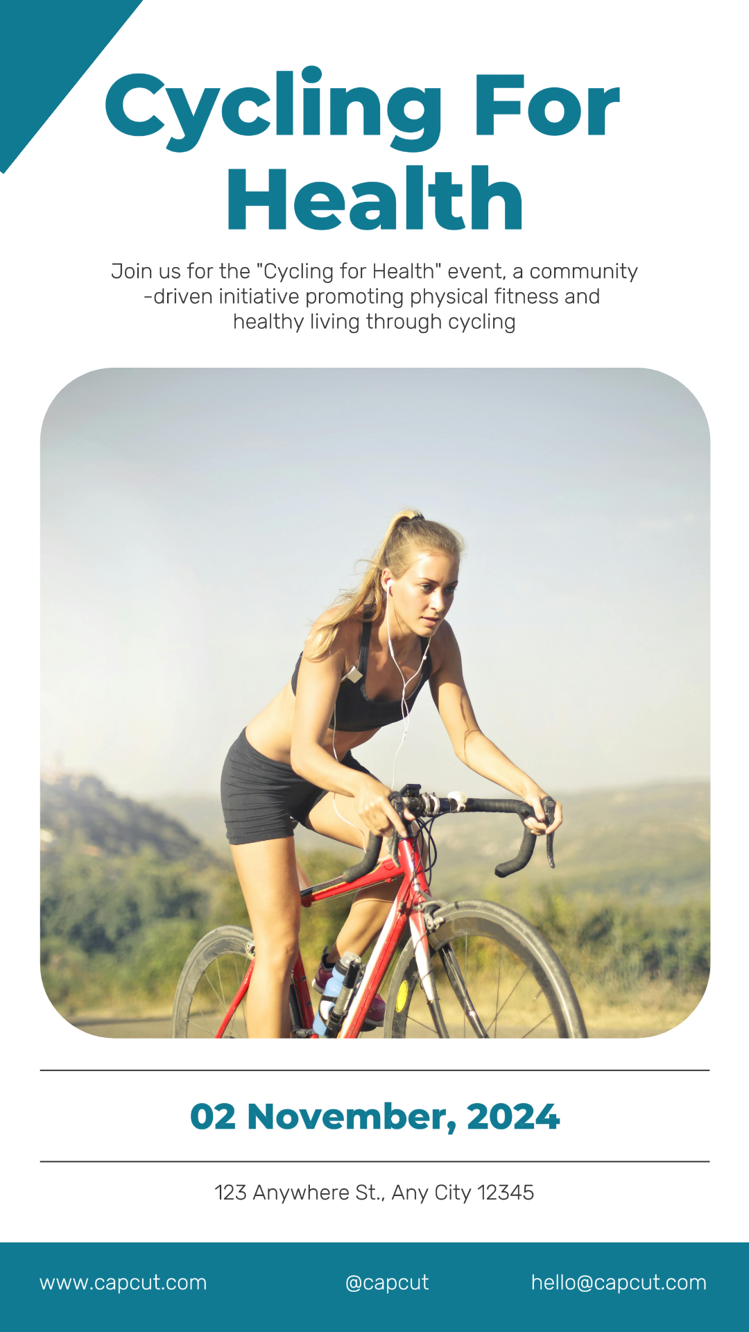 Sport und Match Marketing Poster Radfahren für Gesundheit Instagram Story Blau