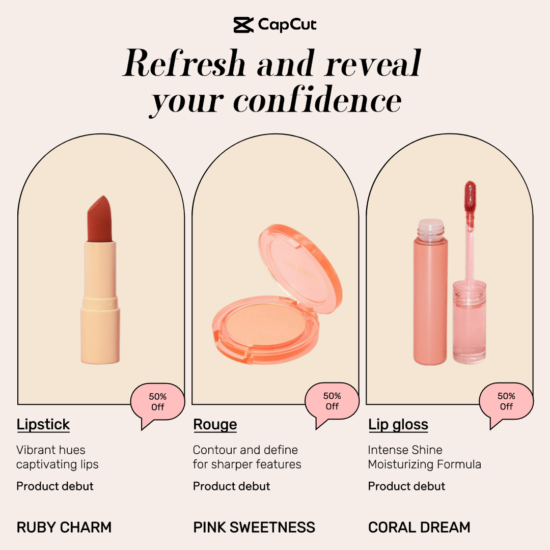 Cosmétiques Brillant à lèvres Affichage minimaliste