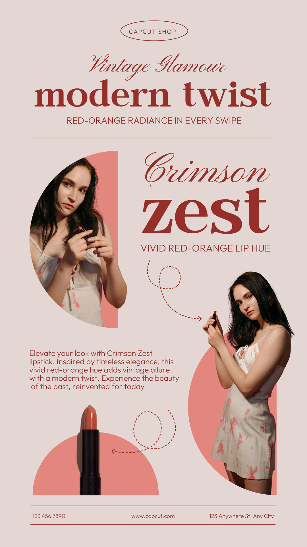 Beauty Care Marketing Poster Vintage Style