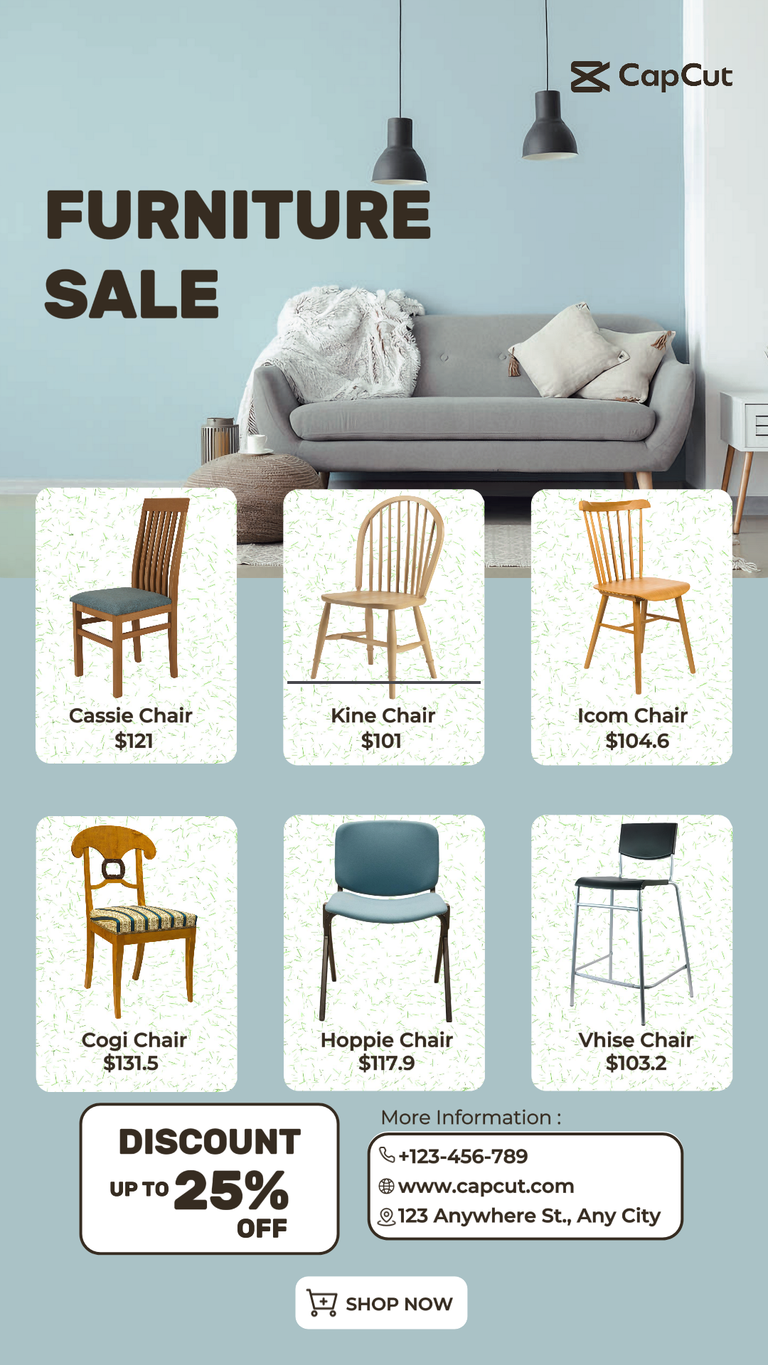 Venta De Funiture Para El Hogar Instagram Story Blue