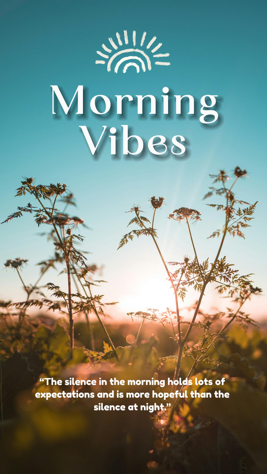 Tiktok thumbnail morning vibes quotes white & blue