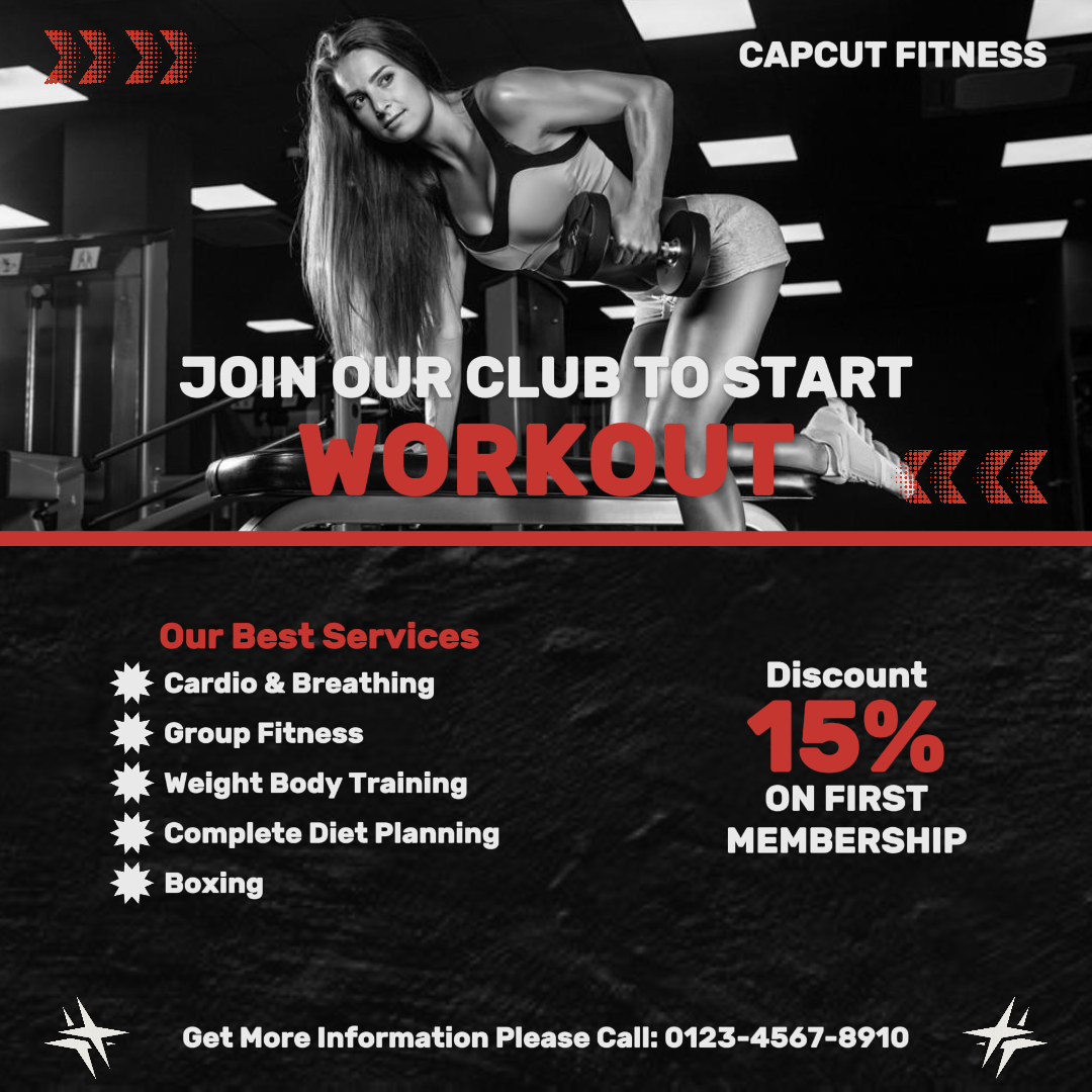 Workout and fitness Join Our Club Promotion Instagram Post