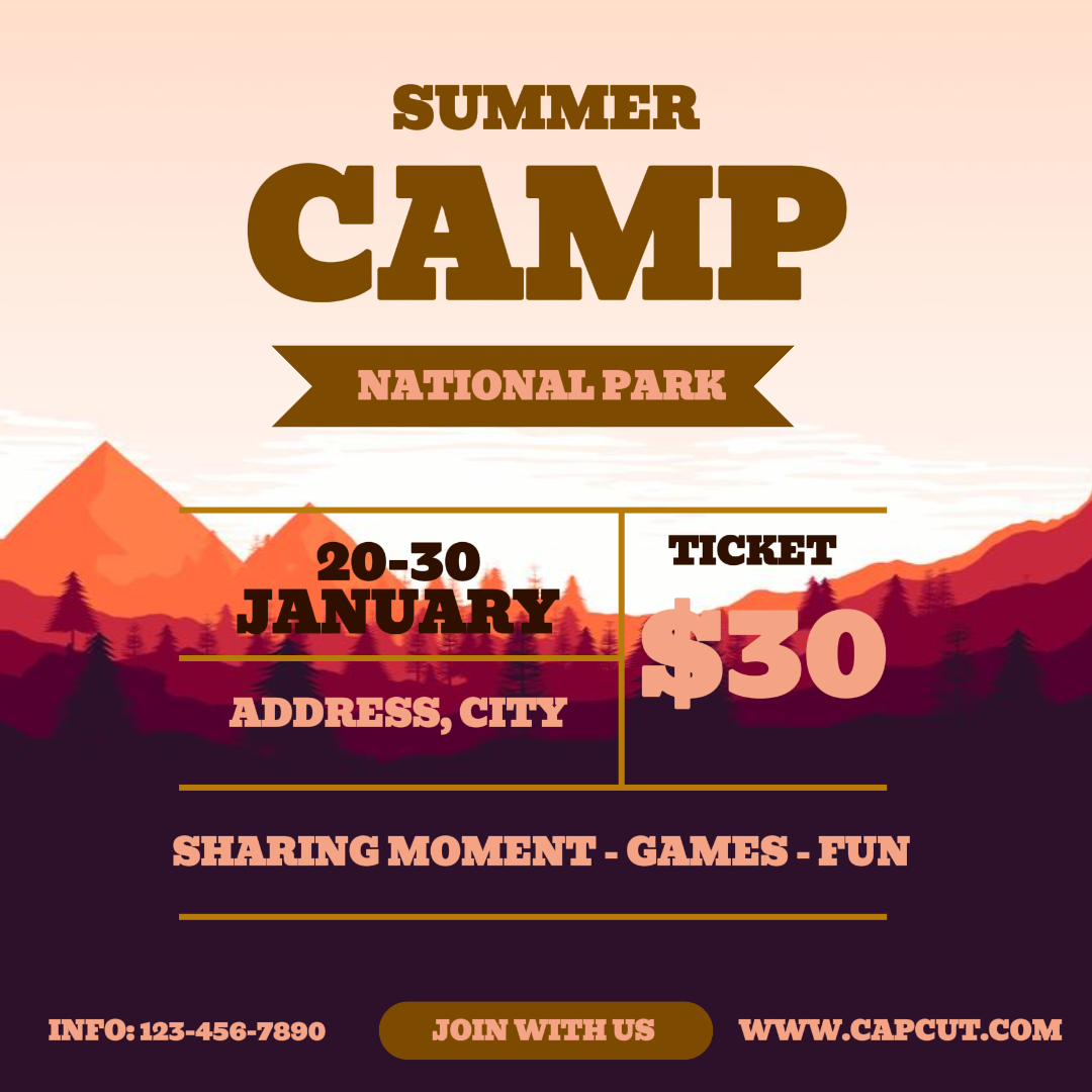 MARKETING POSTER ENTERTAINMENT ANNOUNCEMENT SUMMER CAMP INSTAGRAM POST