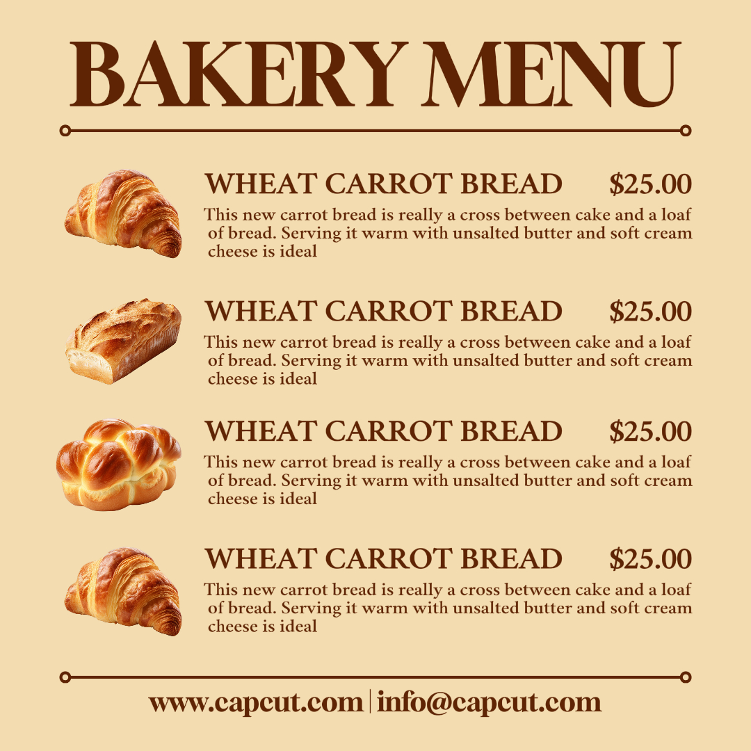 Food Bakery Menu Display Instagram Post