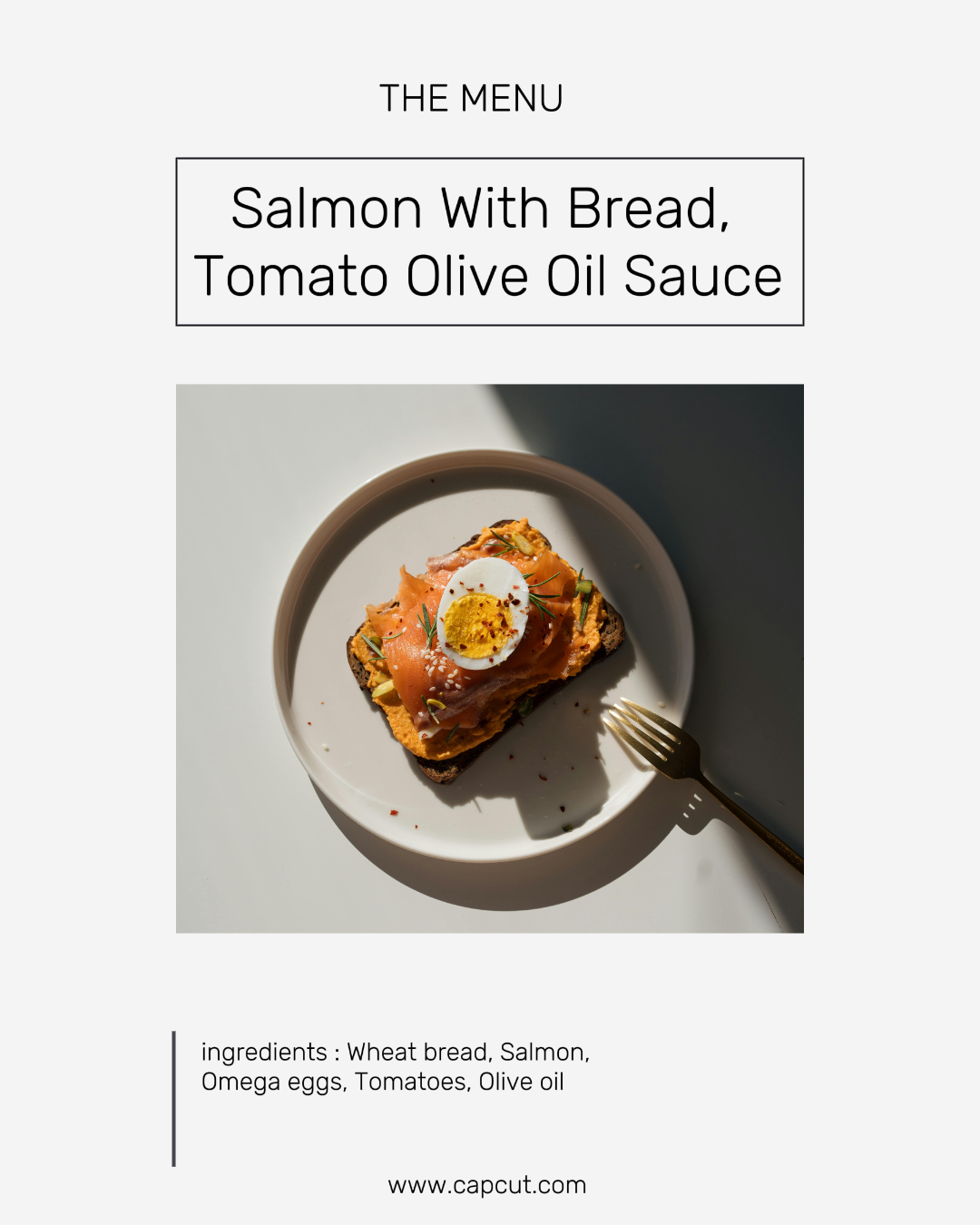 Marketing Foods & Beverage General Promotion Instagram Potrait Salmon With Bread, Tomato Olive Oil S