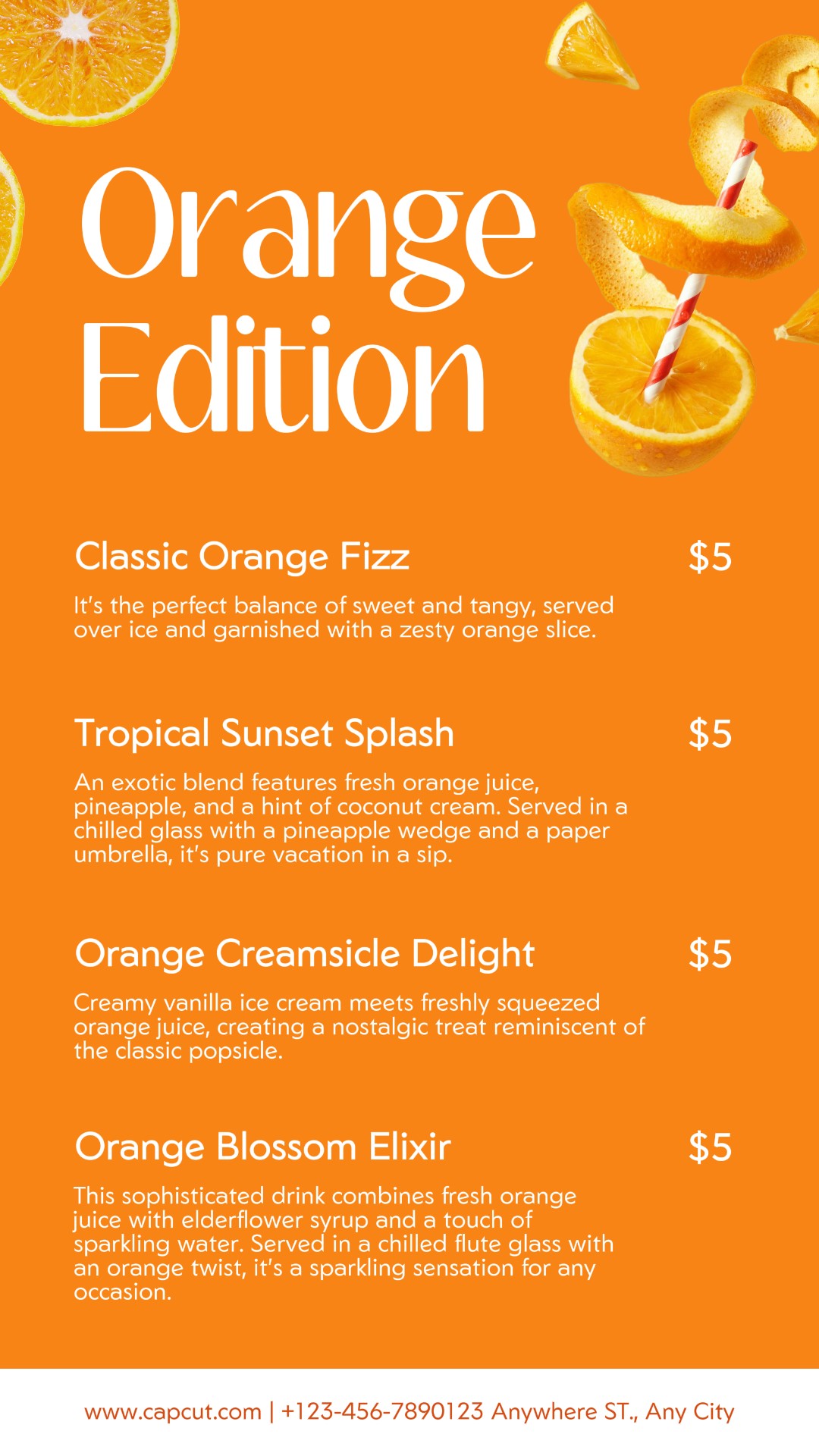 Menu de Alimentos e Bebidas História do Instagram